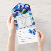 blue violets yaneyaart oil painting floral  オールインワン招待状 (切り取り部)