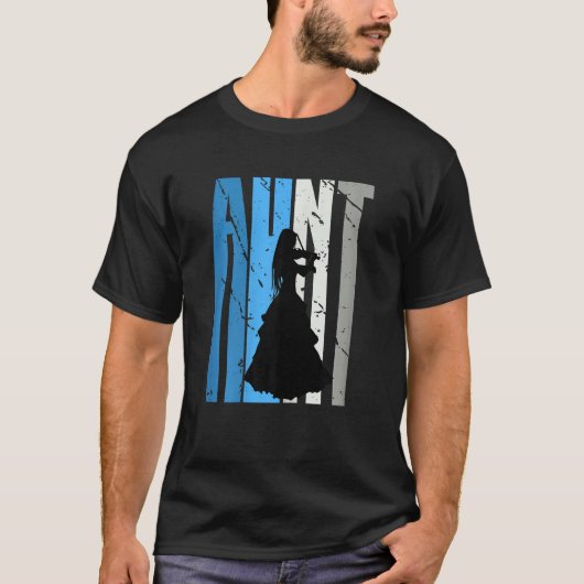Blue Violin Aunt Violinist Plays The Violin Musica Tシャツ (正面)