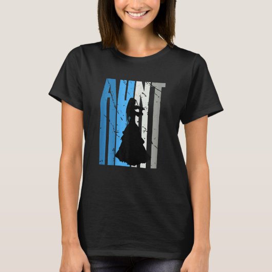 Blue Violin Aunt Violinist Plays The Violin Musica Tシャツ (正面)