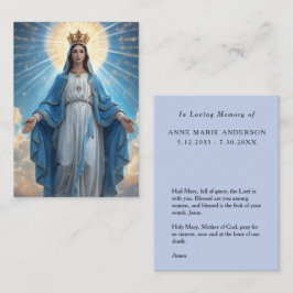 Blue VIrgin Mary Memorial Card コーリングカード