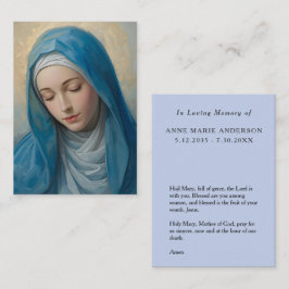 Blue VIrgin Mary Memorial Card コーリングカード