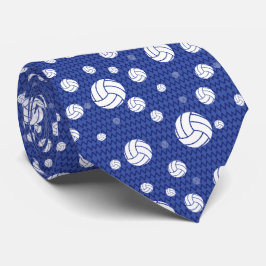 Blue Volleyball Chevron Patterned ネクタイ