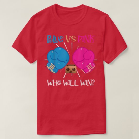 Blue vs Pink Boing Gender Reveal party Ideal Tシャツ (デザイン正面)