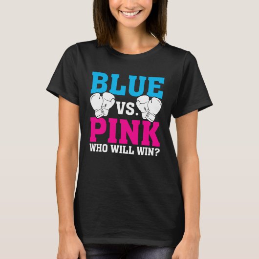 Blue Vs Pink Ethnic Boxing Babies Gender Reveal Tシャツ (正面)