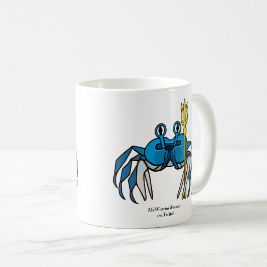 Blue Warrior Crab, MeWarriorWoman on Twitch コーヒーマグカップ (正面右)