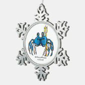 Blue Warrior Crab, MeWarriorWoman on Twitch スノーフレークピューターオーナメント (右)