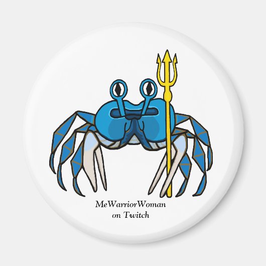 Blue Warrior Crab, MeWarriorWoman on Twitch マグネット (正面)