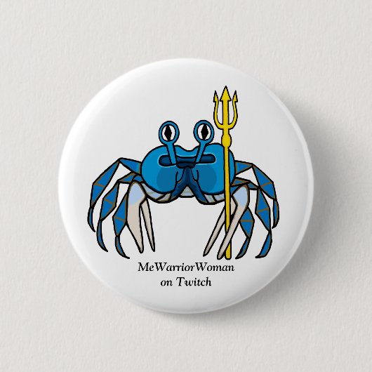 Blue Warrior Crab, MeWarriorWoman on Twitch 缶バッジ (正面)