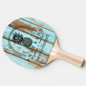 Blue Wash Wood Pineapple Wedding Arch & Name 卓球ラケット (横)