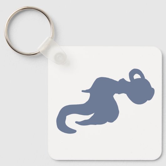 Blue Water Bearer Zodiac Keychain – Cool Aquarius キーホルダー (正面)