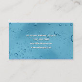 Blue water drops washing service Business Card 名刺 (裏面)