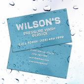 Blue water drops washing service Business Card 名刺