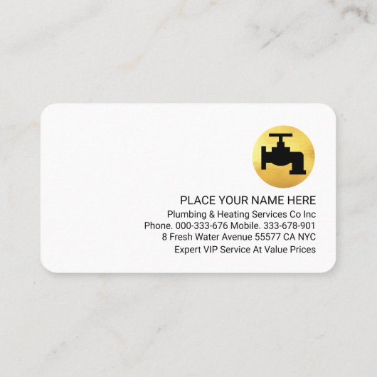 Blue Water Grunge Gold Faucet Tab 名刺 (裏面)