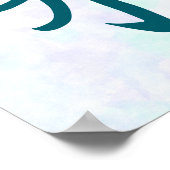 Blue Water Kanji Japanese Calligraphy ポスター (角)