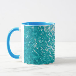 Blue Water Ocean Waves Pattern Coffee Mug マグカップ