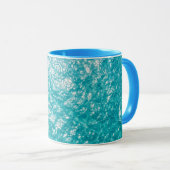 Blue Water Ocean Waves Pattern Coffee Mug マグカップ (正面右)