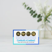 Blue Water Waves Frame Plumbing 名刺 (スタンド正面)