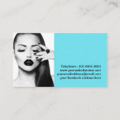 Blue WatercolorスタイリッシュスプラッシュMUA名刺 名刺 (裏面)