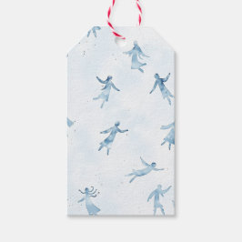 Blue Watercolor Abstract Silhouettes ギフトタグ