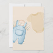 Blue Watercolor Baby Clothes Aqeeqah Islamic 招待状 (裏面)