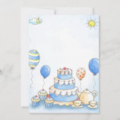 Blue Watercolor Baby Shower Invitation 招待状 (裏面)