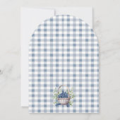 Blue Watercolor Berry First Birthday Party 招待状 (裏面)