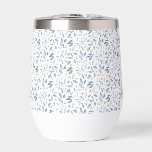 Blue Watercolor Botanical Pattern  (正面)