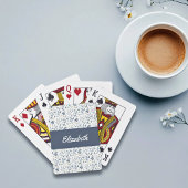 Blue Watercolor Botanical Pattern Custom Name トランプ