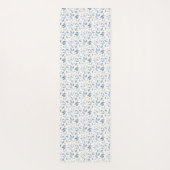 Blue Watercolor Botanical Pattern Name ヨガマット (裏面)