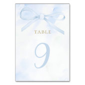  blue watercolor bow table number テーブルナンバー (裏面)