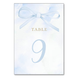  blue watercolor bow table number テーブルナンバー