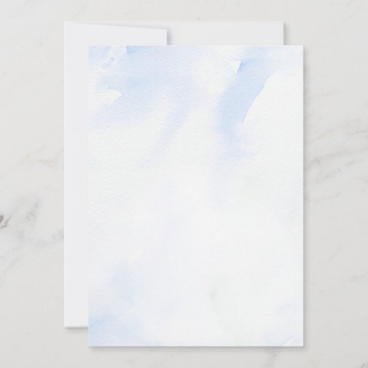 blue watercolor bow Thank You card 招待状 (裏面)