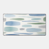 Blue Watercolor Brush Strokes Abstract デスクマット (正面)