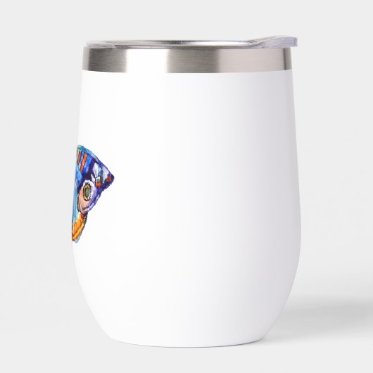 Blue Watercolor Butterfly Art (左面)