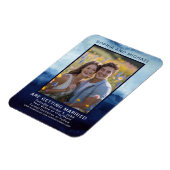 Blue Watercolor Casual Wedding Save the Date Bold マグネット (左側)