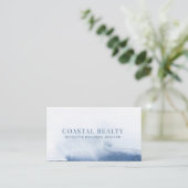 Blue Watercolor Coastal Realty Realtor 名刺 (スタンド正面)