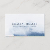 Blue Watercolor Coastal Realty Realtor 名刺 (正面)