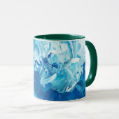 Blue Watercolor Coffee Mug with Green Handle マグカップ (正面右)