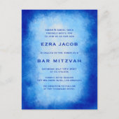 Blue Watercolor Custom  Bar Bat Mitzvah ポストカード (正面)