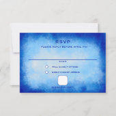 Blue Watercolor Custom Bar Bat Mitzvah 出欠カード (正面)