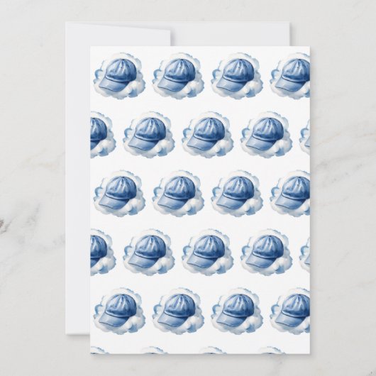 Blue Watercolor Dad's Hat and Sunglasses   招待状 (裏面)