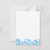 Blue Watercolor Dog Paw Personalized Stationery ノートカード (裏面)