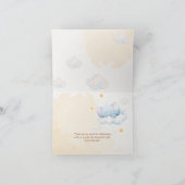 Blue Watercolor Elephant Baby Shower サンキューカード (内部)
