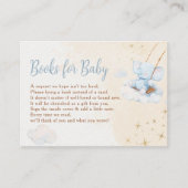 Blue Watercolor Elephant Books for Baby Shower エンクロージャーカード (正面)