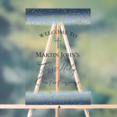  blue watercolor First Communion welcome アクリルサイン (ニュートラル)