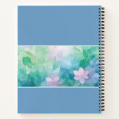 Blue Watercolor Floral Custom Name Notebook ノートブック (裏面)