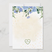 Blue Watercolor Floral Leaves Baby Shower 招待状 (裏面)