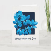 Blue Watercolor Floral Mother's Day カード (正面)