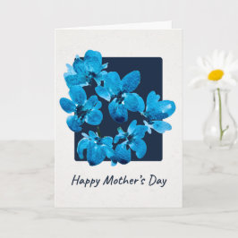 Blue Watercolor Floral Mother's Day カード
