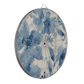 Blue Watercolor Floral Painted Botanical Whimsical ダーツボード (正面左)